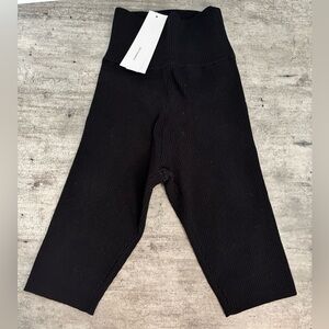 525 America Born in Bklyn Black Ribbed Knit Bike Shorts Women's Size XS NEW